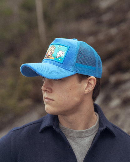 Sapphire Serenity Velvet Trucker Cap Blå