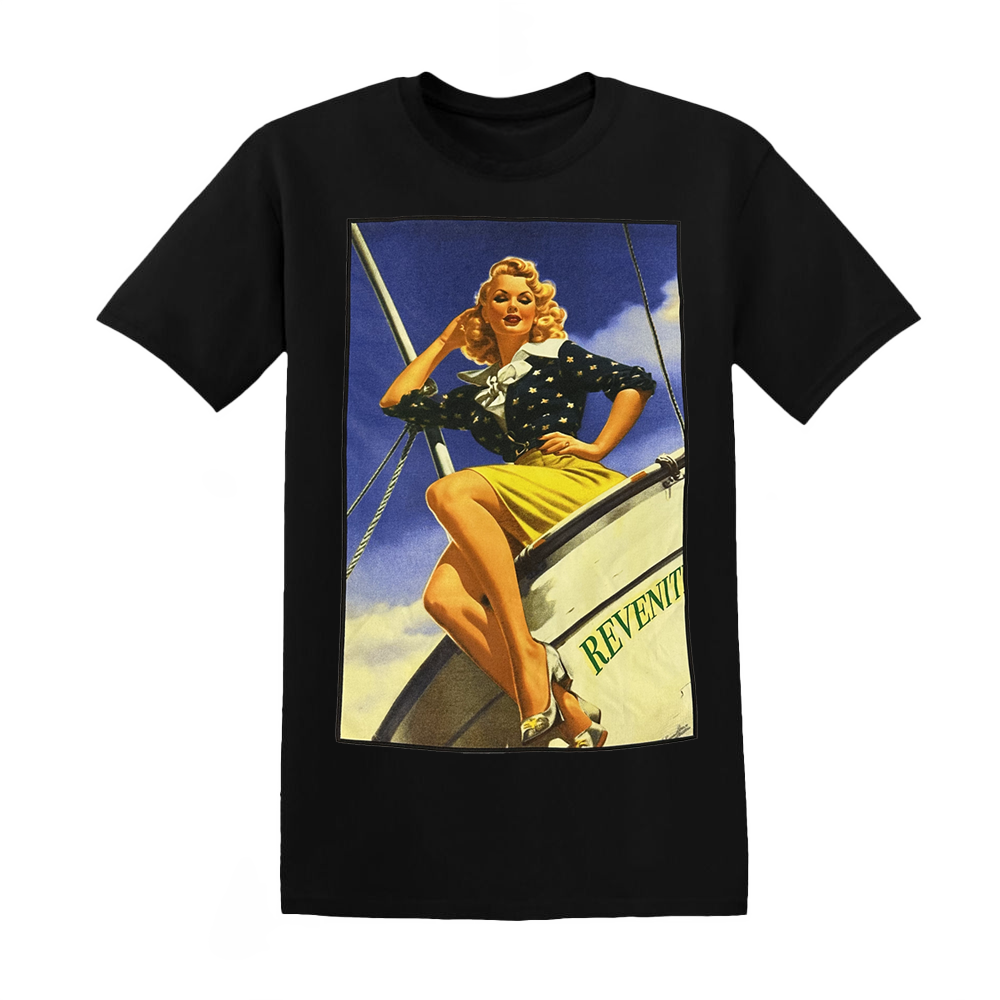 "Nautical Nymph" - Boat Cotton Black T-shirt