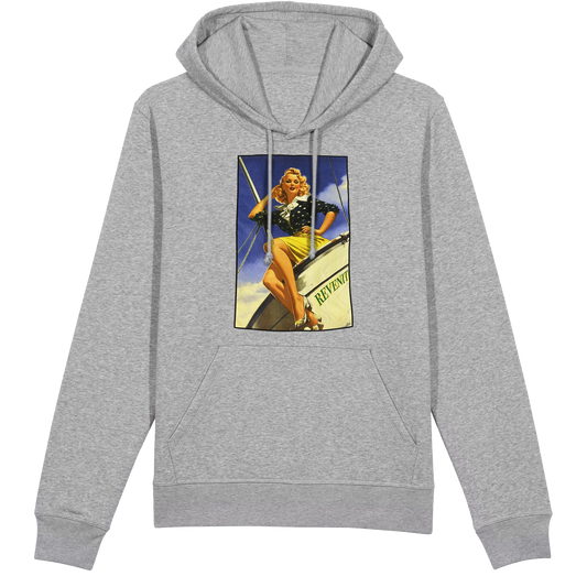 "Nautical Nymph" - Boat Cotton Gray Hoodie