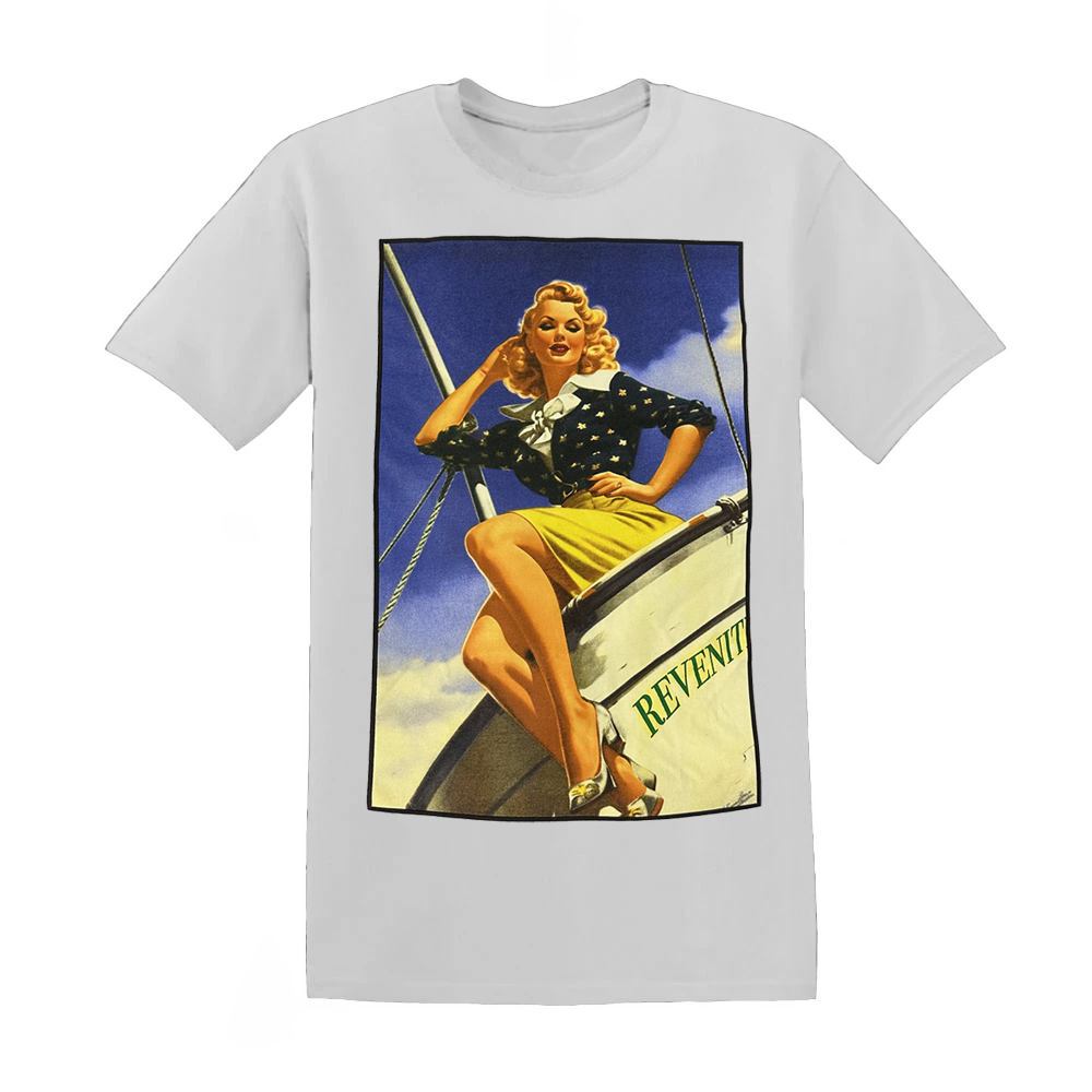 "Nautical Nymph" - Boat Cotton Gray T-shirt